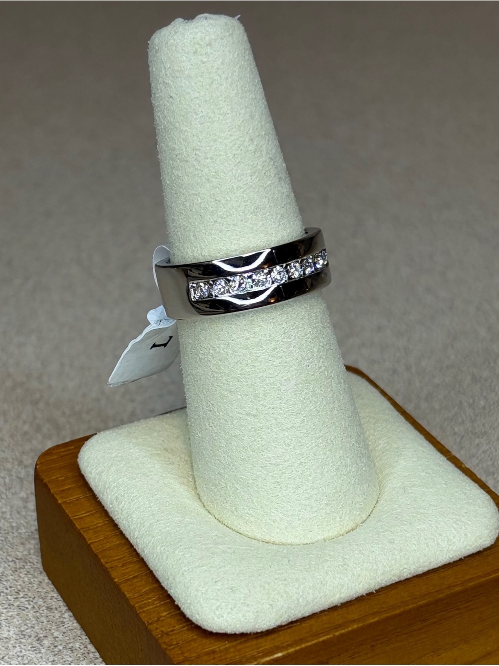 Camille Lucie Silver Cubic Zirconia Channel Band Ring |